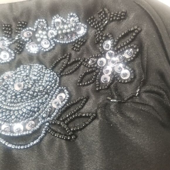 Boho Black Beaded Evening Bag. - Picture 10 of 10